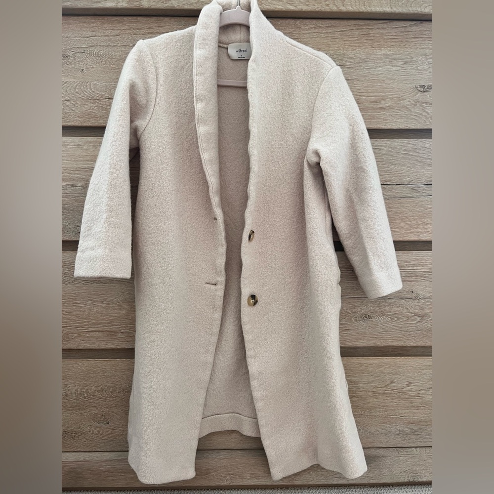 Wilfred Soft Cream Textured Wool Coat